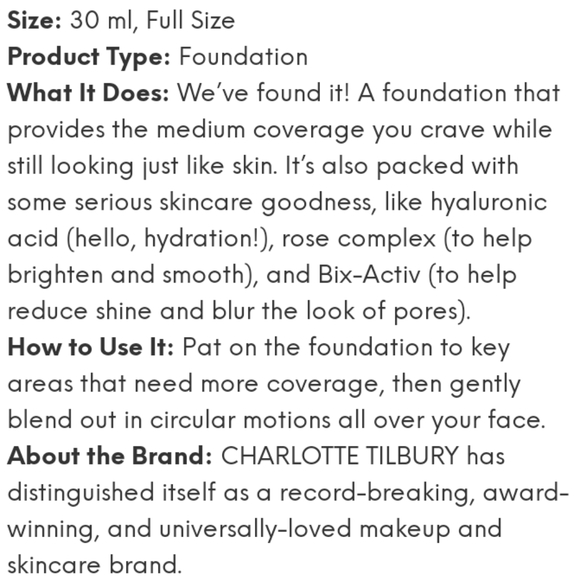 CHARLOTTE TILBURY BEAUTIFUL SKIN FOUNDATION IN 4 NEUTRAL. - Picture 2 of 2